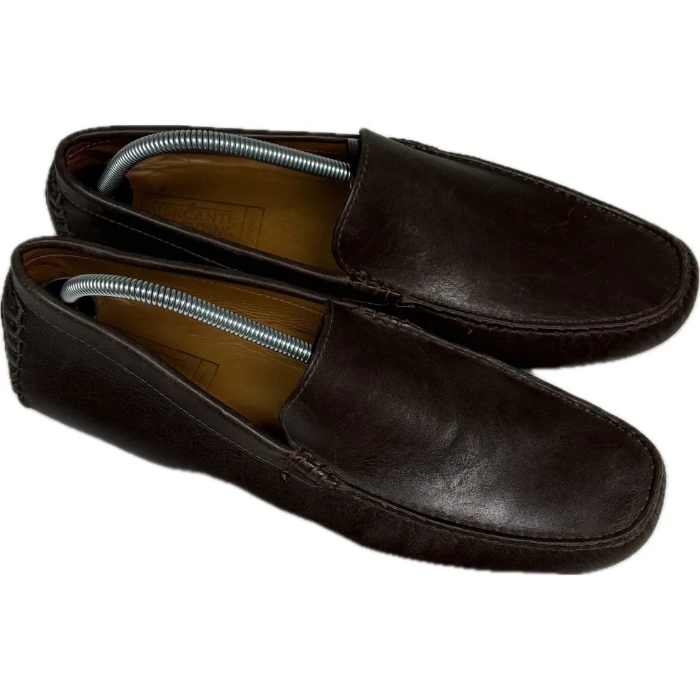 Mercanti Fiorentini Mens Dark Brown Leather Driving Loafers MF-9838A Size 11.5 M